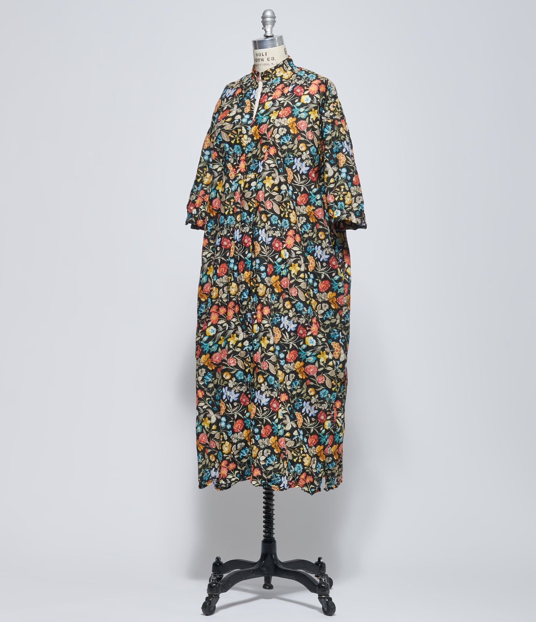 Daniela Gregis Women's Kora Black Multicolor Liberty Botanical Floral Washed Shirt Dress