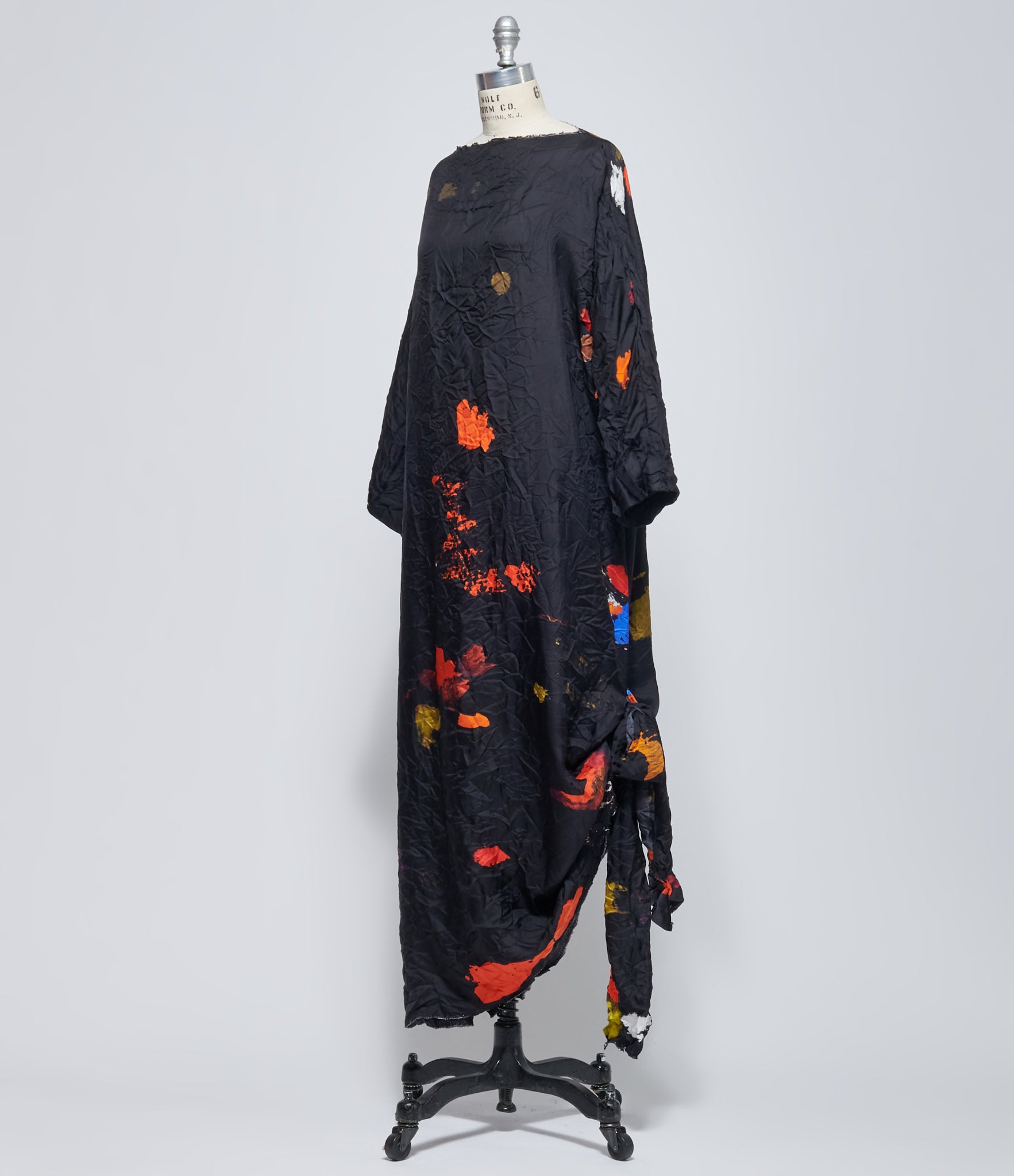 Daniela Gregis Women's Lunedi Dritto Black Due Drawing Washed Silk Dress