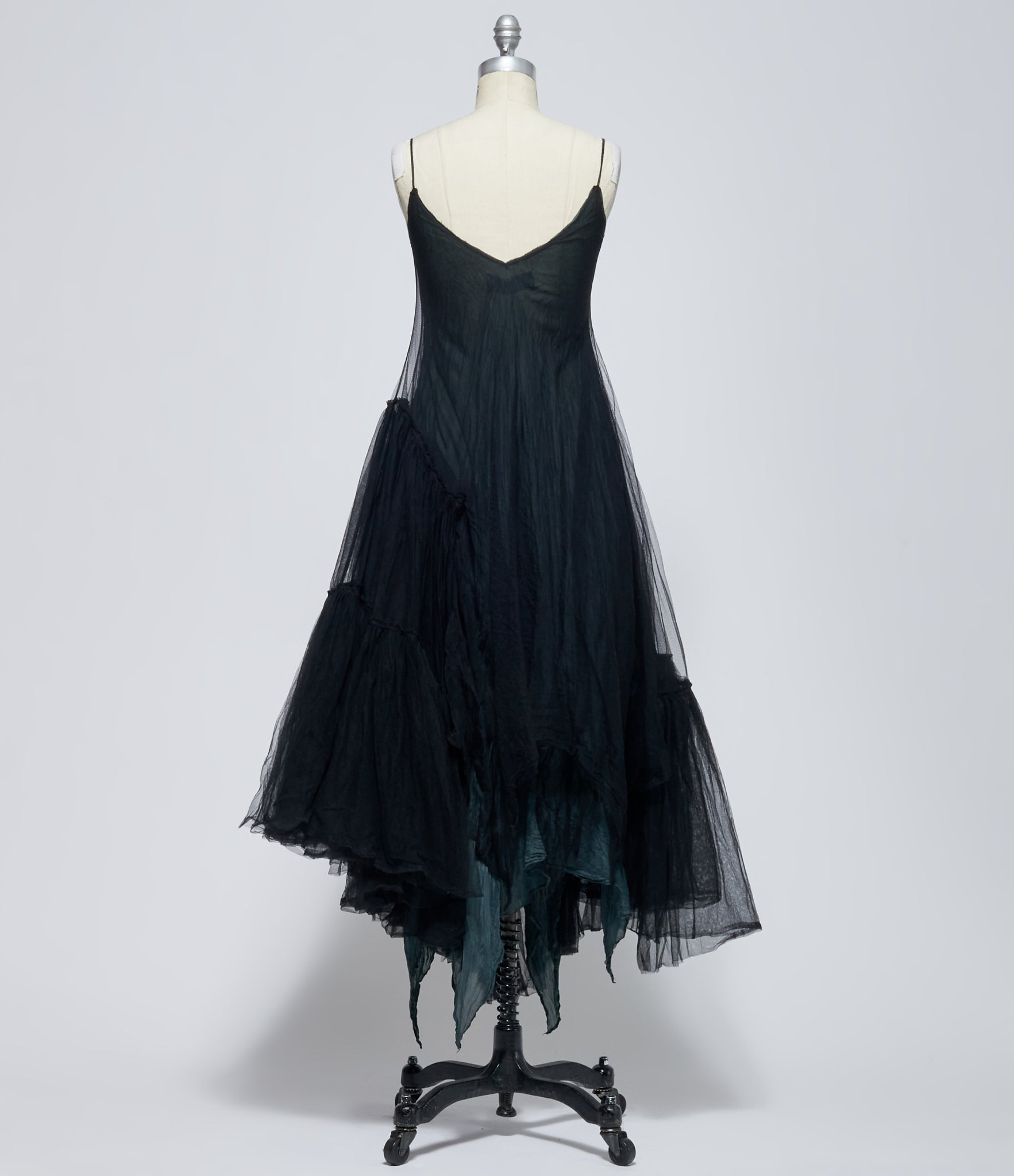 Marc Le Bihan Women’s Black Tulle Three-Flounce Slip Dress