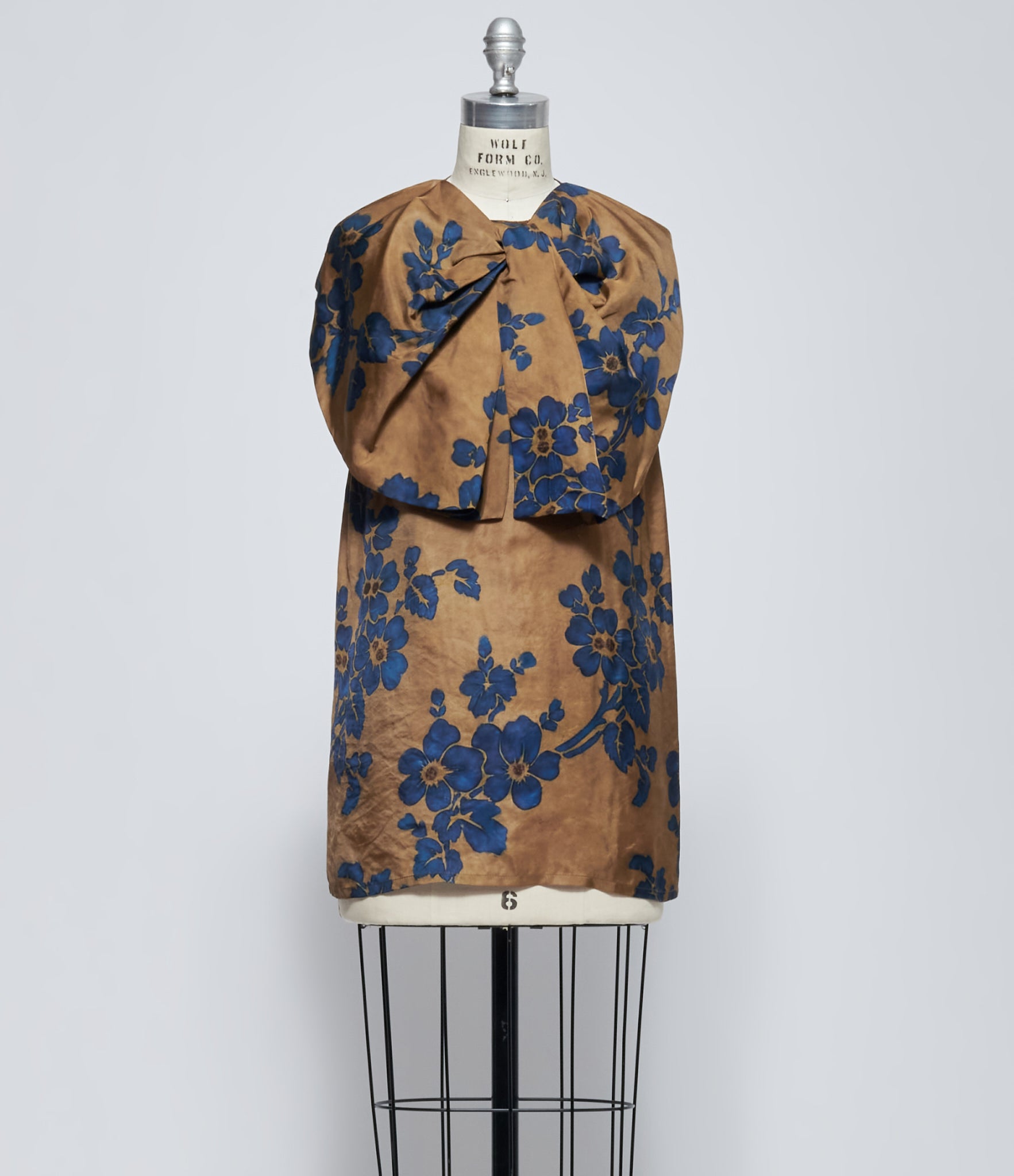 Uma Wang Women's Mustard/Blue Teet Floral Draped Top