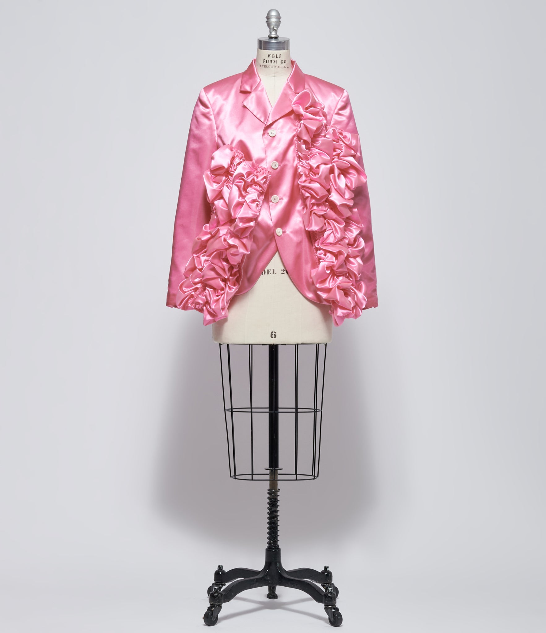 Comme des Garçons Women's Pink Ruffled Satin Jacket