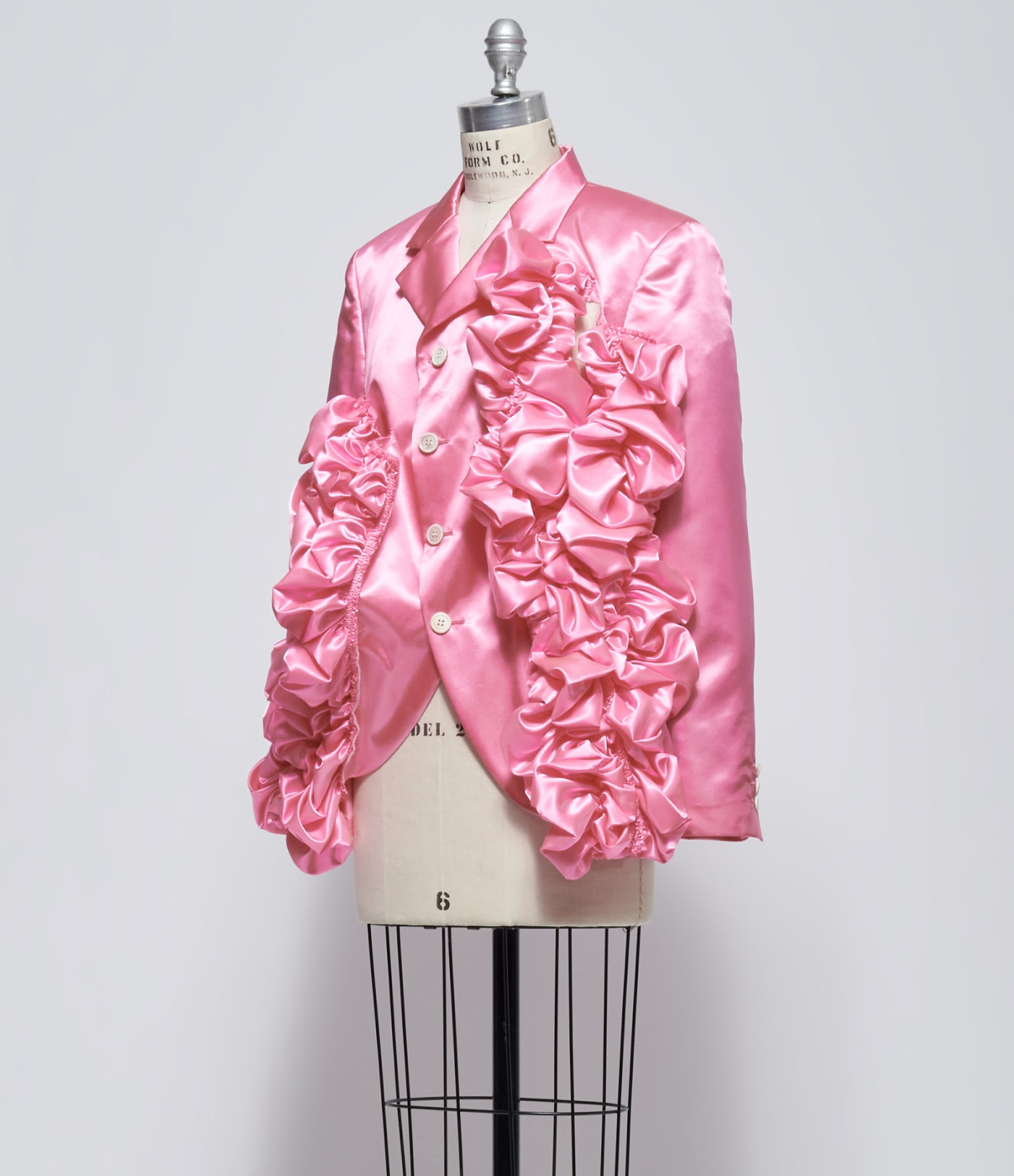 Comme des Garçons Women's Pink Ruffled Satin Jacket