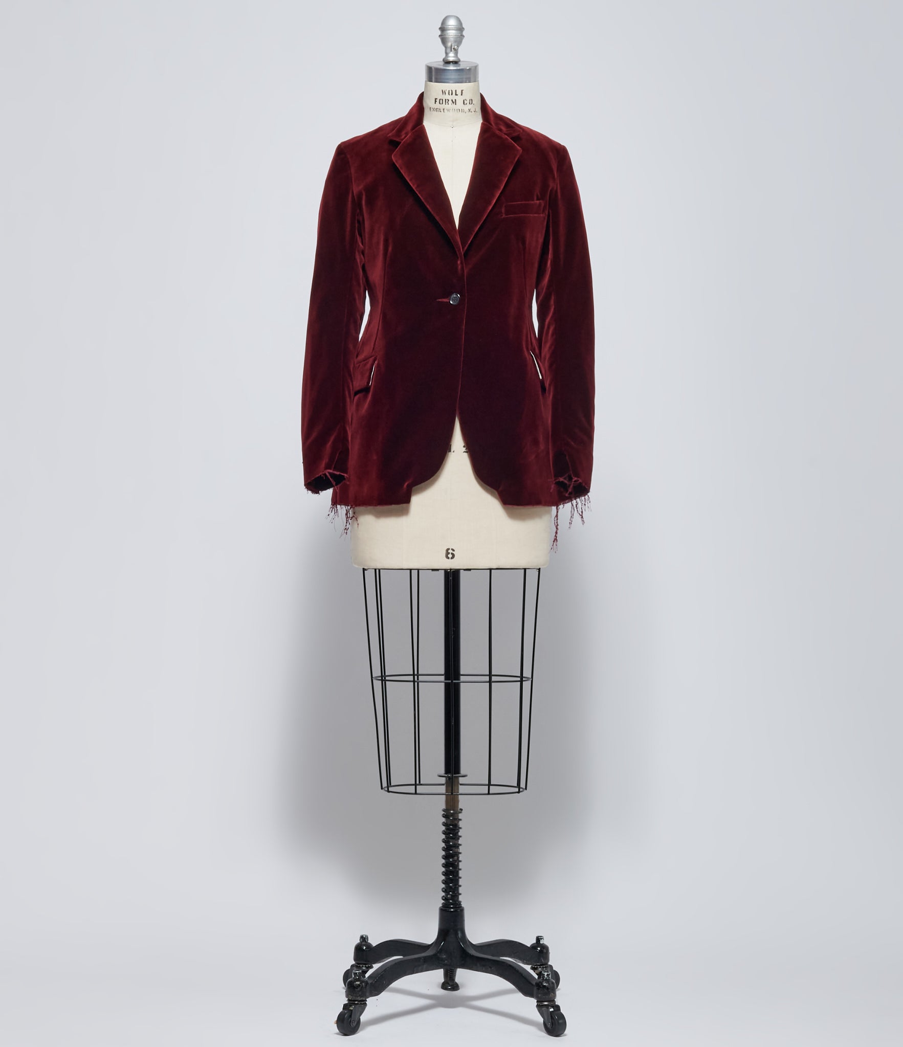 Elena Dawson Womens Garnet Velvet 1x Hacking Jacket