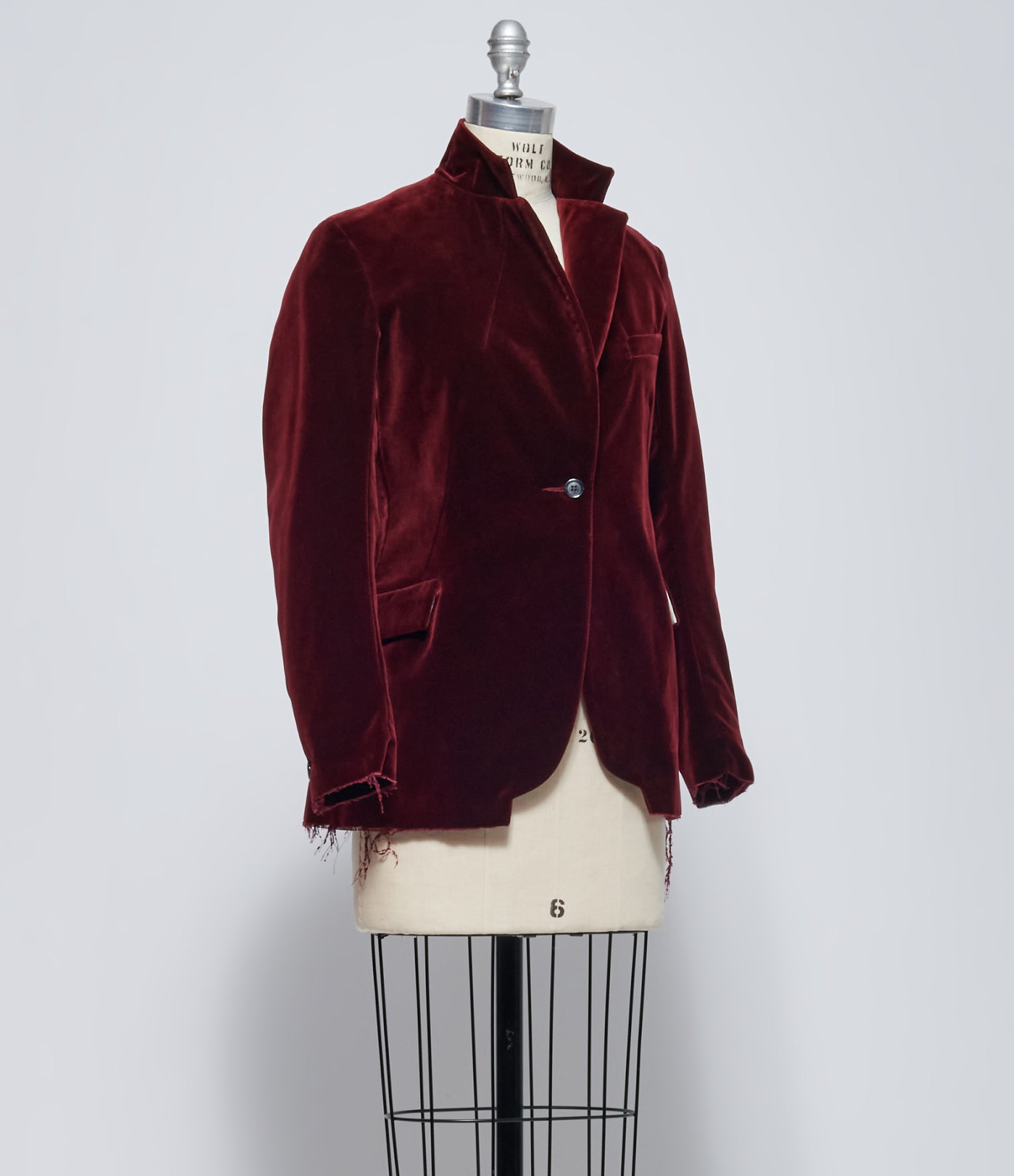 Elena Dawson Womens Garnet Velvet 1x Hacking Jacket