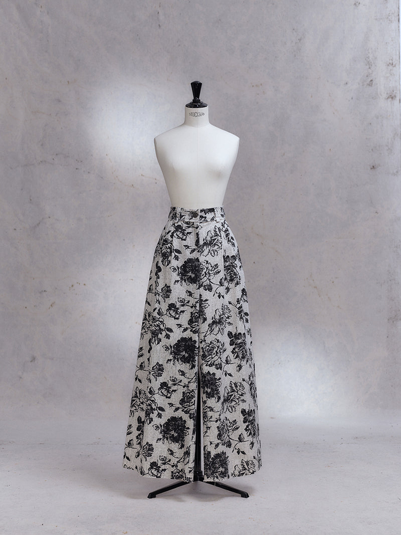 ANNOTHER [ARCHIVE] Vintage Black Flower Wide Trousers