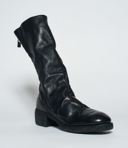 Guidi 789Z Black Calf Full Grain Back Zip Tall Boots