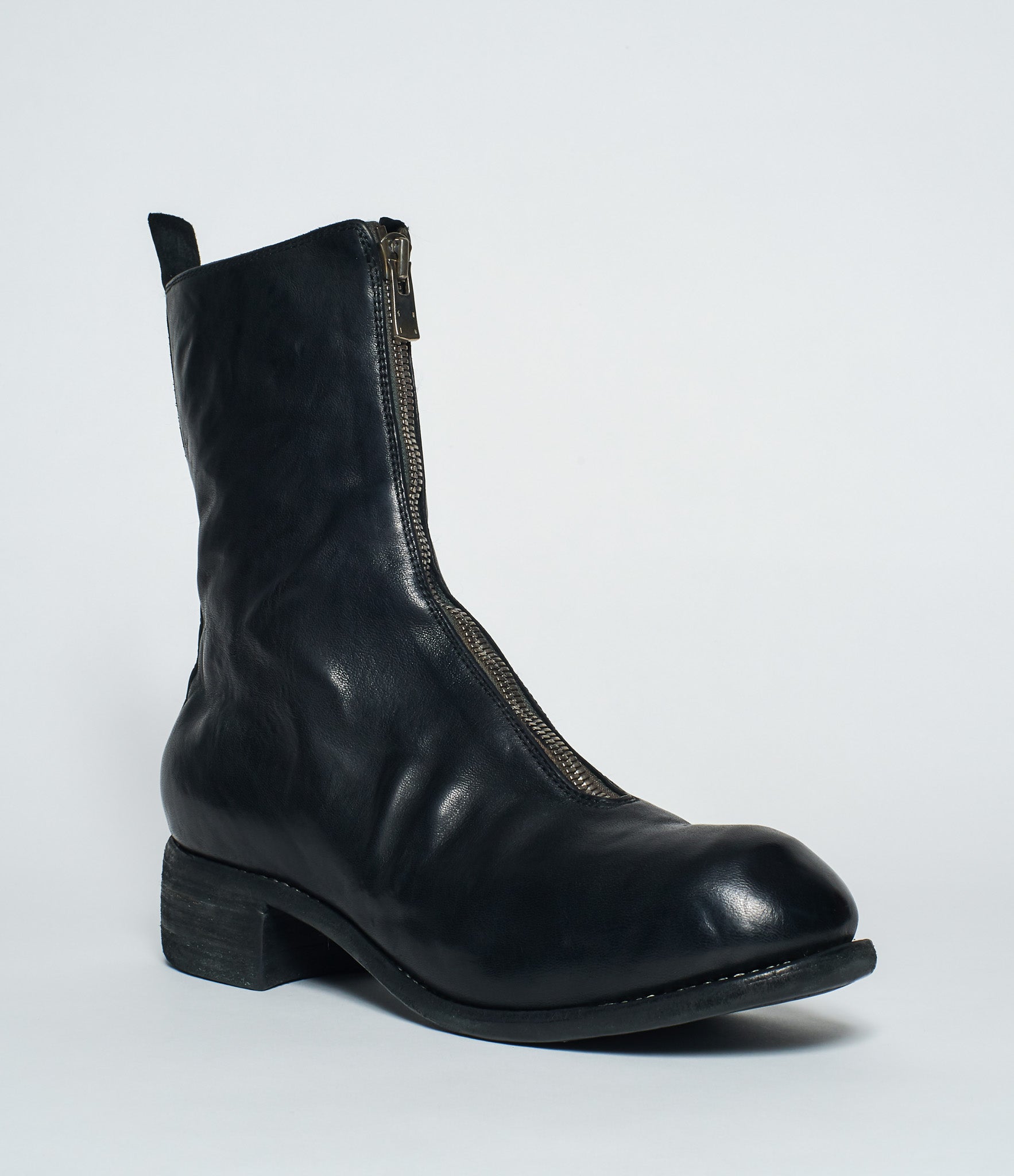 AW26 Guidi Men PL2 Front Zip Boots Horse Leather Higher Shaft Black