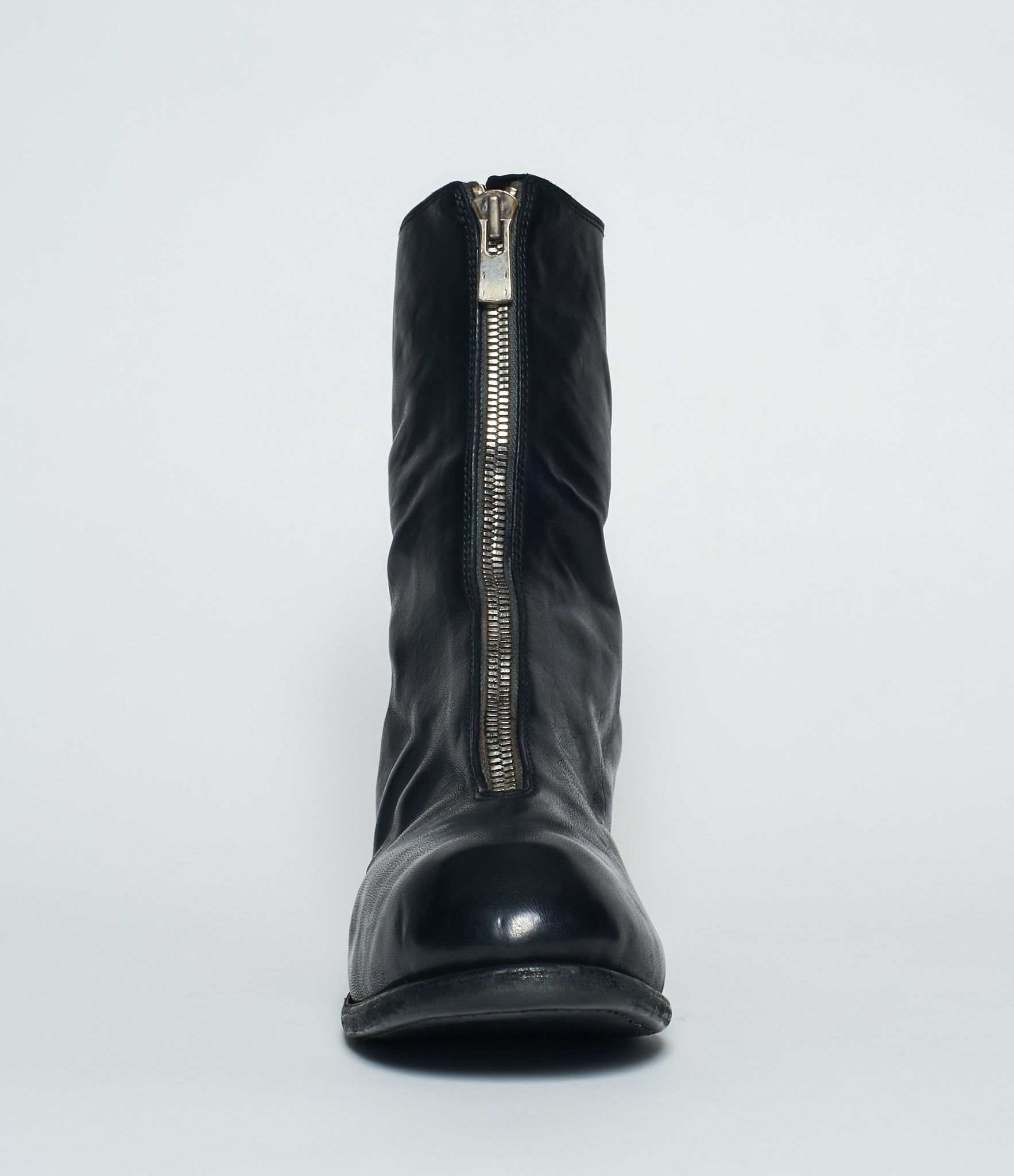 AW26 Guidi Men PL2 Front Zip Boots Horse Leather Higher Shaft Black