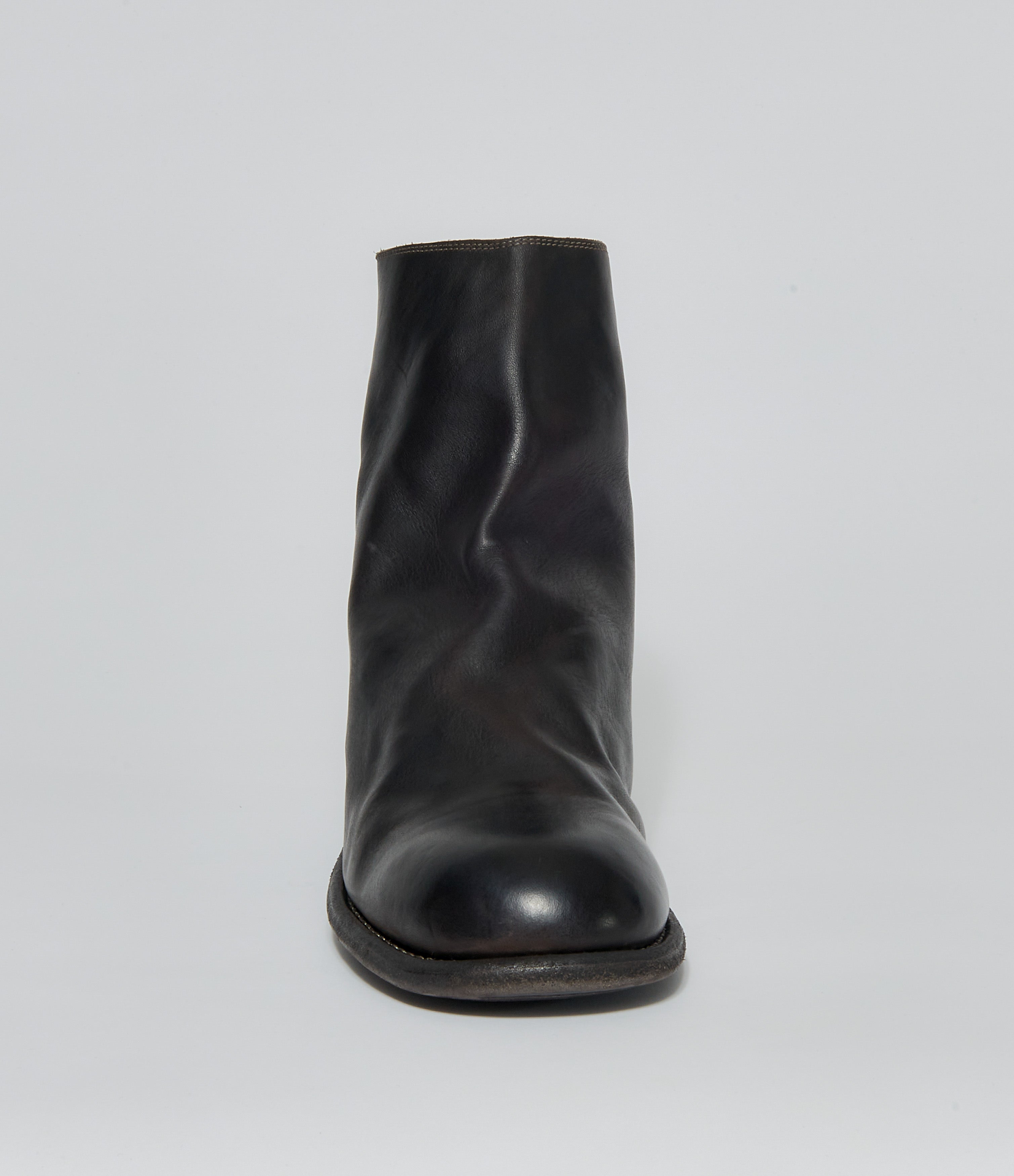 AW26 Guidi Men 986 Back Zip Flat Boots Horse Dark Brown