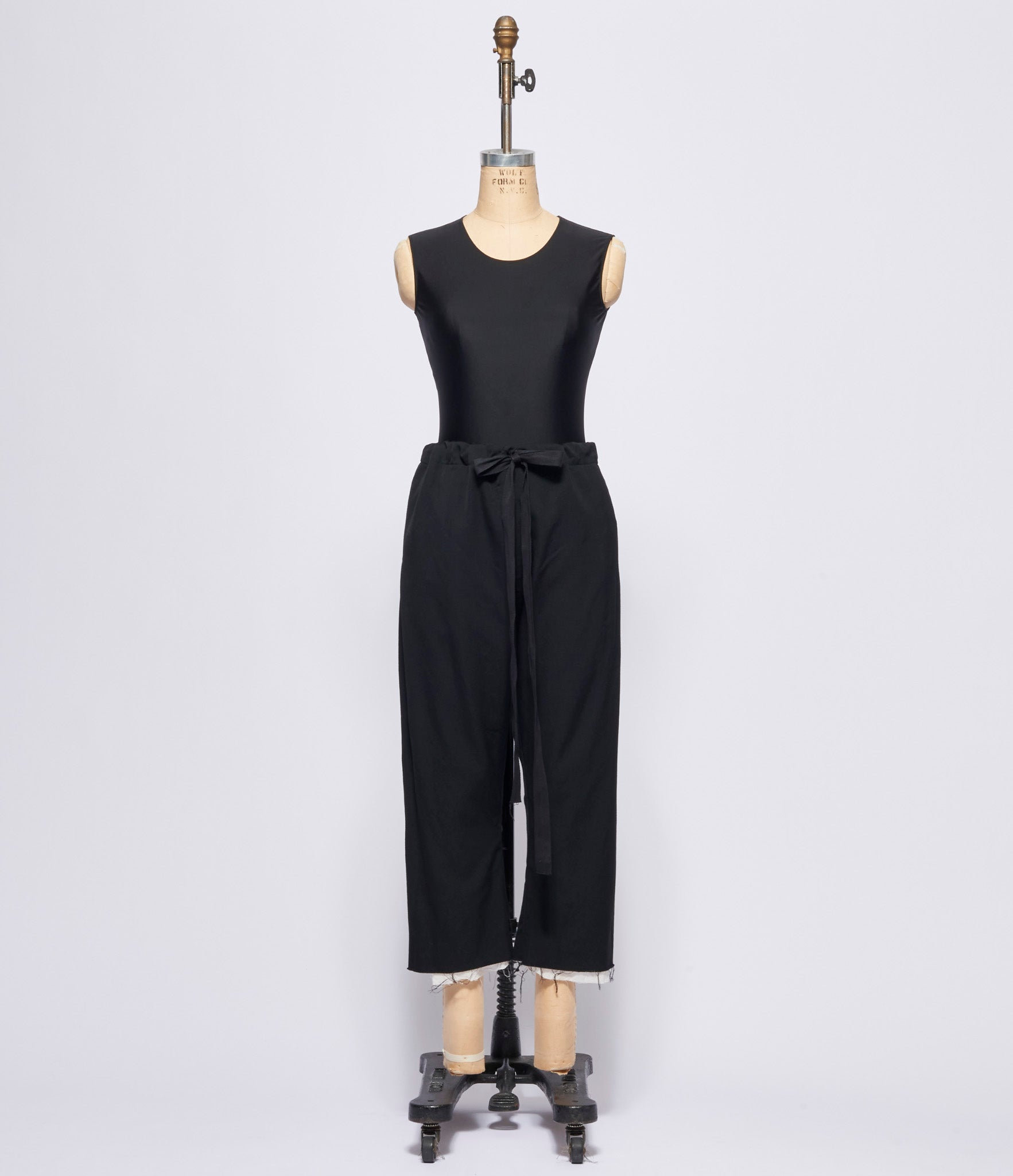 Elena Dawson Black Wool Medium Drawstring Lined Side Pocket Pants