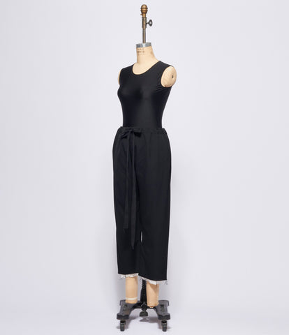 Elena Dawson Black Medium Wool Drawstring Lined Side Pocket Pants