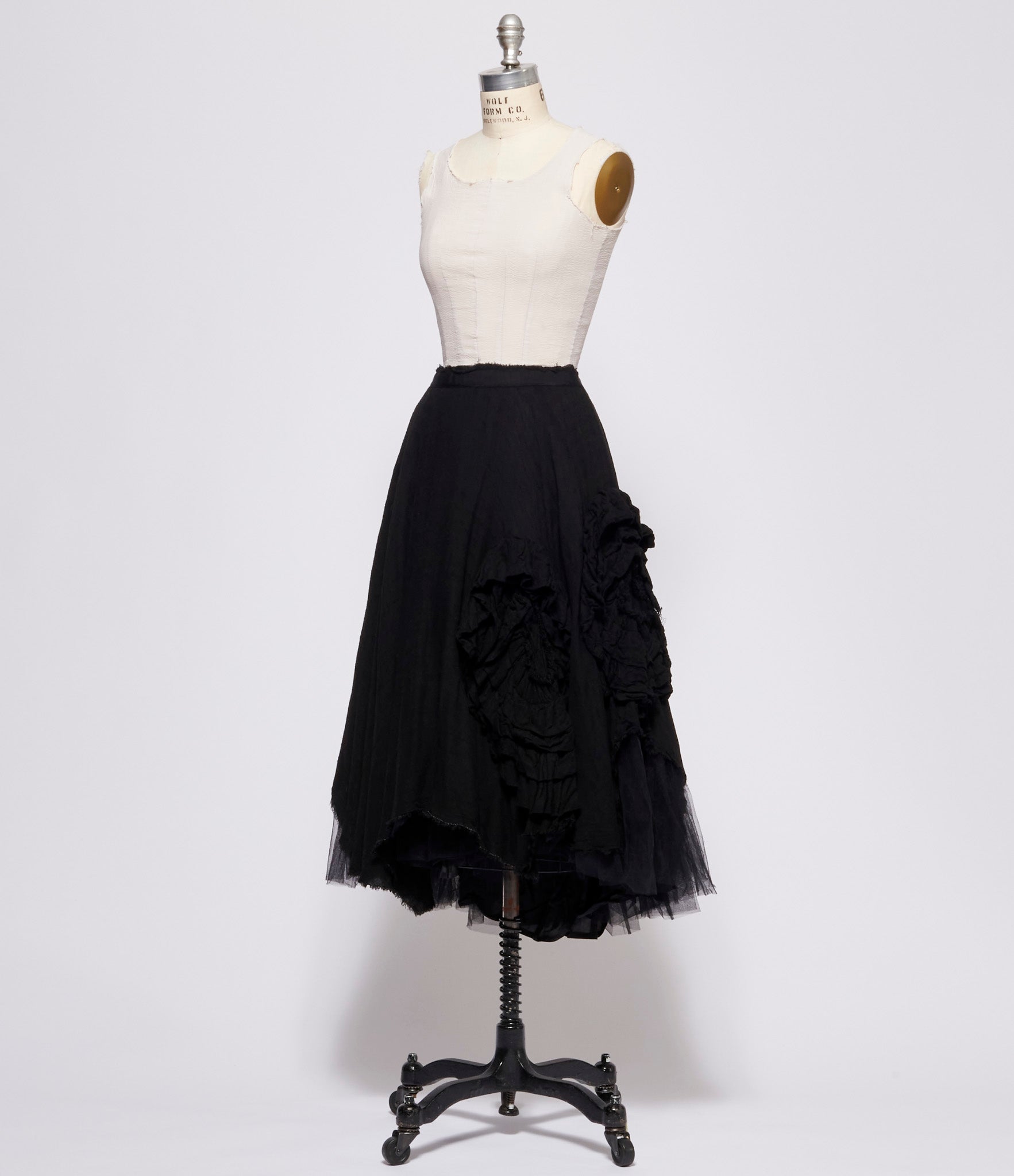 Marc Le Bihan Black 3 layers Floral Motif Skirt