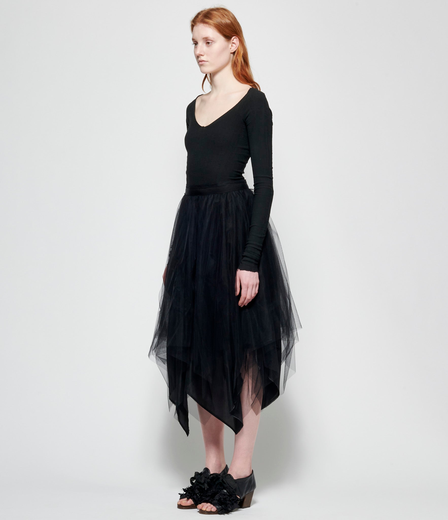 Marc Le Bihan Black Shifted 3 Layer Tulle Skirt