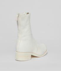 Guidi PL2 White Soft Horse Full Grain Front Zip Calf-Length Boots