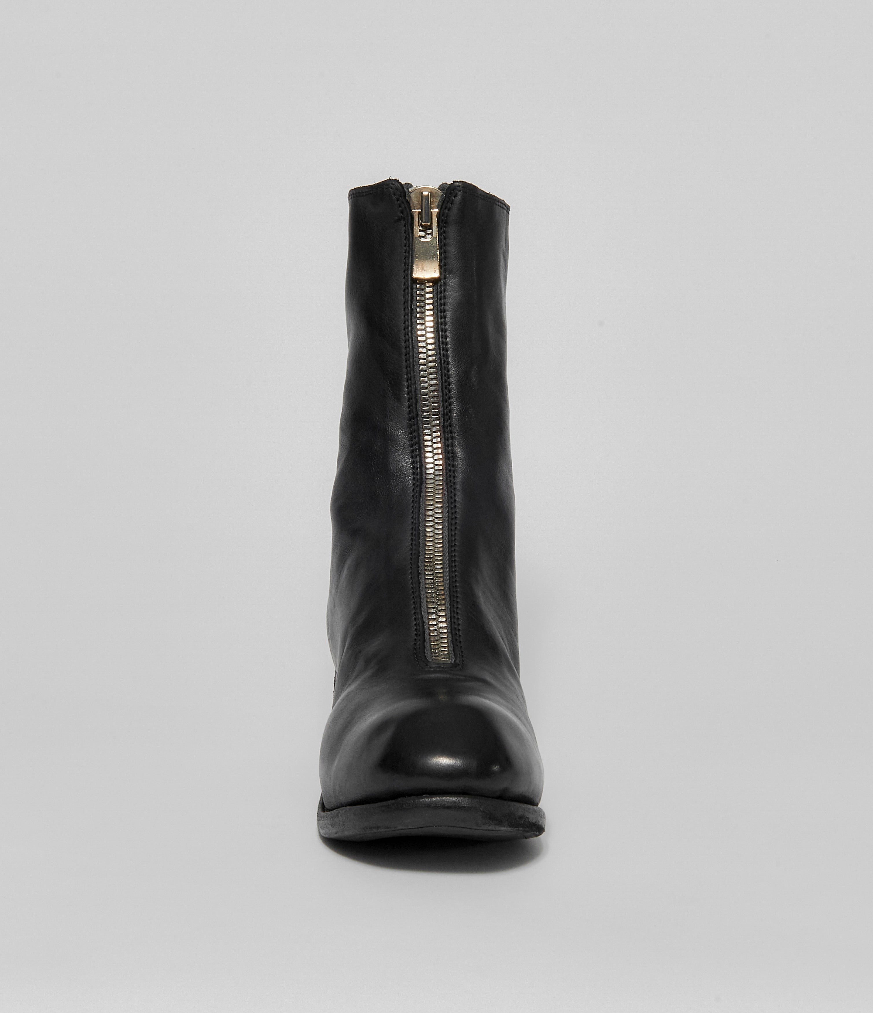 Guidi PL2 Black Soft Horse Full Grain Front Zip Calf-Length Boots