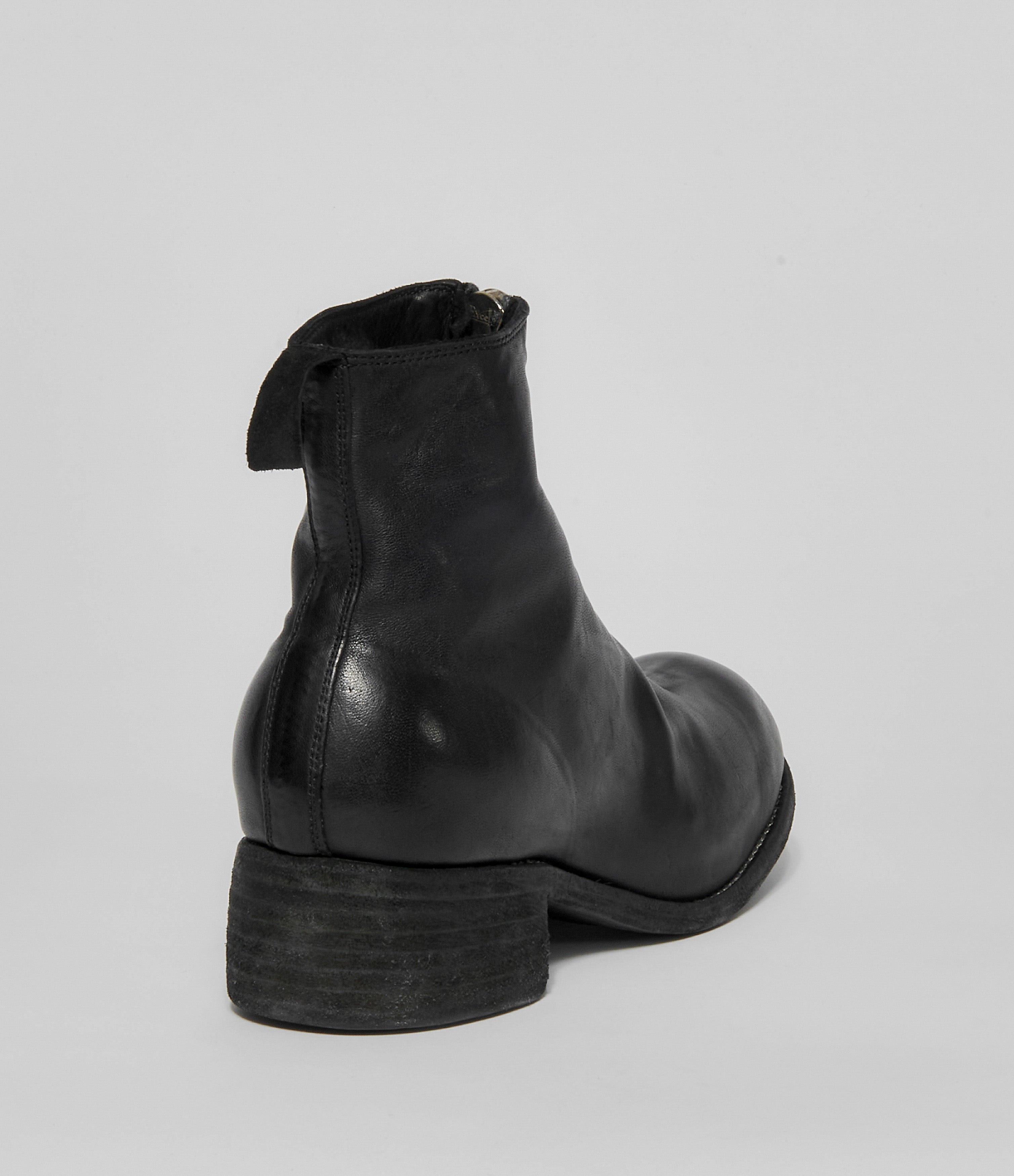 Guidi PL1 Black Soft Horse Full Grain Front Zip Ankle Boots