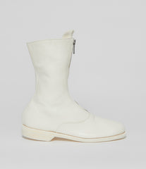 Guidi 310 White Soft Horse Full Grain Front Zip Calf-Length Army Boots
