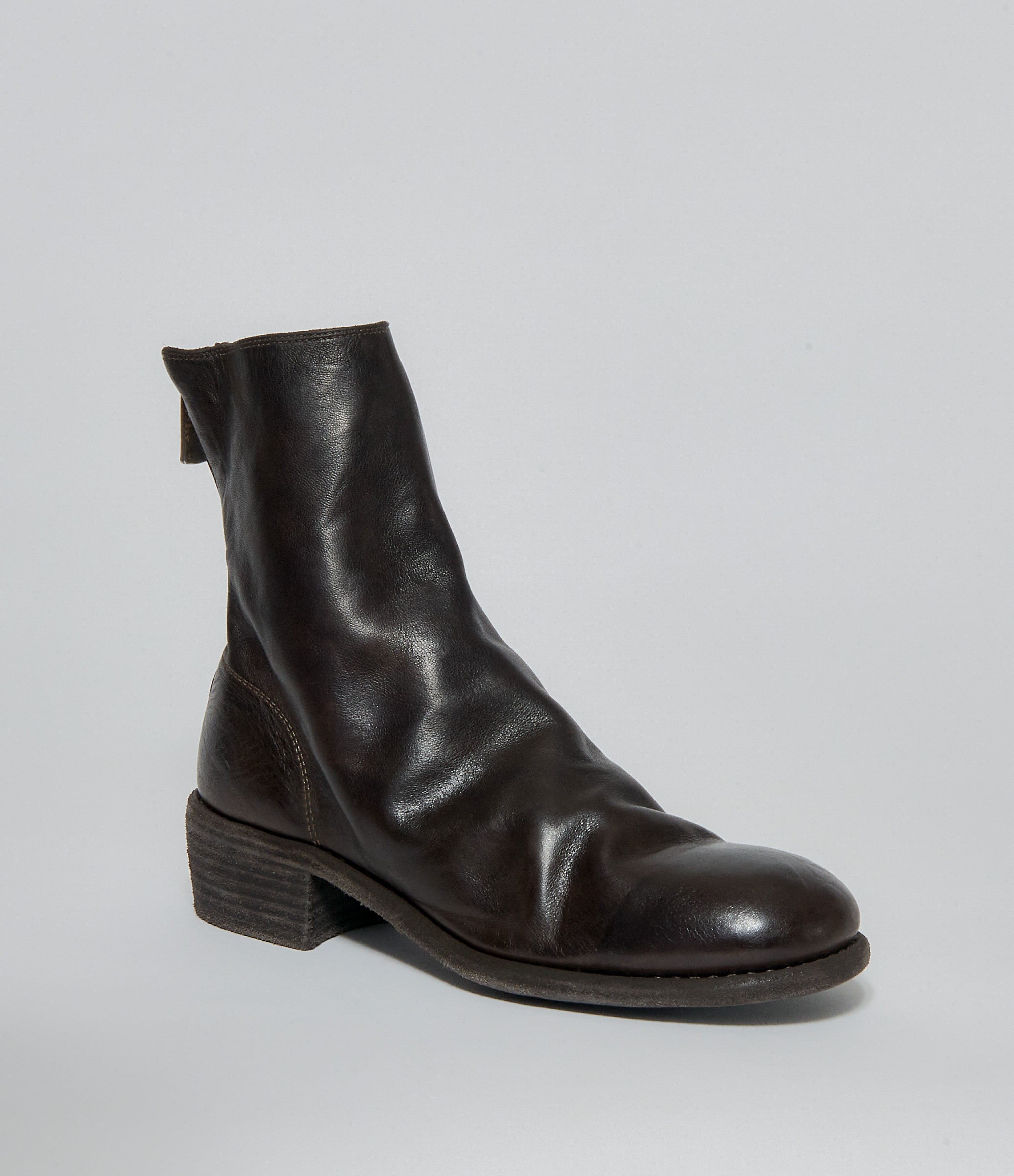 Guidi 796 Brown Soft Horse Full Grain Back Zip Ankle Boots