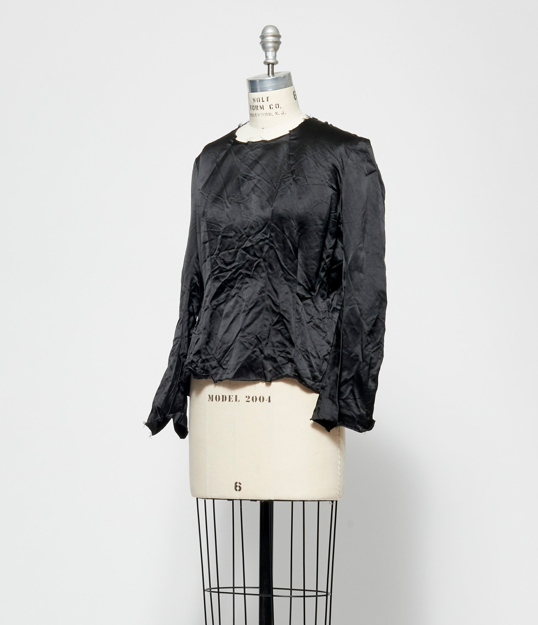 Elena Dawson Black Silk Satin Top Knot Top